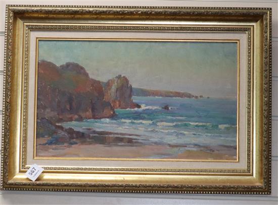 Garstin Cox (1898-1933), oil on board, Kynance Cove, Cornwall, signed, 29 x 49cm